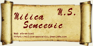Milica Šenčević vizit kartica